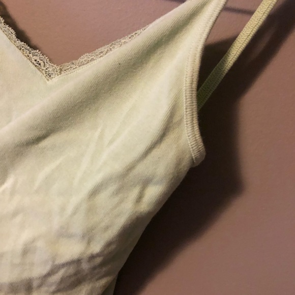 Light green lace trim brandy Melville tank - Picture 5 of 6